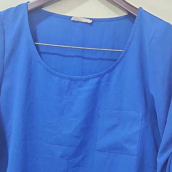 Sis.Sis Royal Blue Boxy 3/4 Sleeve Blouse - Picture 2 of 9